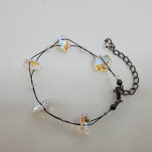 Crystal Beaded Bracelet Holographic Rainbow Irides